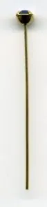 Head Pin W/Rhinestone/Gold, 40mm Long (HP04)