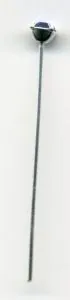 Head Pin W/Rhinestone/Silver, 40mm Long (HP05)