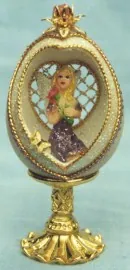 Hearts and Fairy Egg: decorated guinea fowl egg design