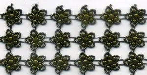 Large Flower Mesh Braid Gold (C172)