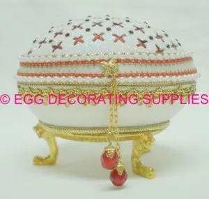 Latticed Jewel Box: decorated goose egg design