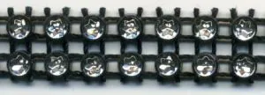 Mesh Braid Double Black & Crystal, 10mm Wide (C163)