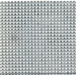 Mesh Braid Silver /White, 120mm Wide (12cm Wide) (C179)