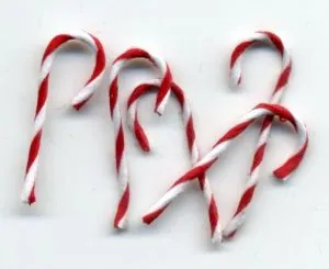 Miniature Candy Canes 5 pkt, 24mm Length (CM60)