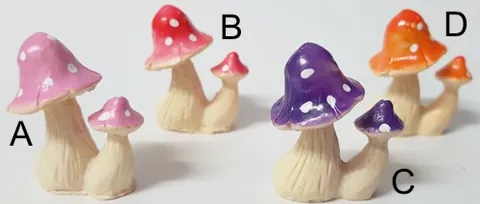 Miniature Mushroom Coloured, 35mm High (3.5cm High) (MINMUSH)