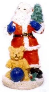 Miniature Santa & Teddy 65mm, 65mm High (CM13)
