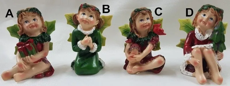 Miniature Sitting Christmas Fairies, 40-50mm (4-5cm High) (CM68)