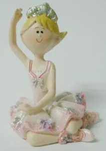 Miniature-Standing & Sitting Ballerina D, 60mm High x 30-35mm Wide (BALSD)