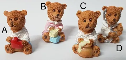 Miniature Teddy Bear, 30mm High (3cm High) (MINTED)