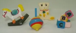 Miniatures - Baby Toys Set Of 4, 15mm-25mm High (CL6)