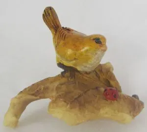 Miniatures - Bird on Leaf, 50mm High x 60mm Long (5cm x 6cm) (MA09)