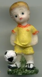Miniatures - Boy With Soccer Ball B, 50mm High (5cm High) (BSBB)