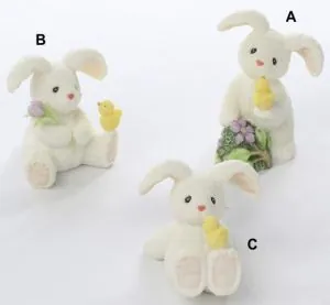 Miniatures Bunny Rabbit and Chick, 45mm -65mm High x 30mm - 40mm Wide (4.5 -6.5cm High x 3-4cm Wide) (RAB09)
