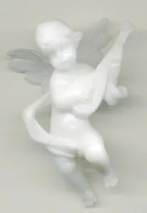 Miniatures - Cherub White Plastic, 60mm High x 50mm Wide (MW01)