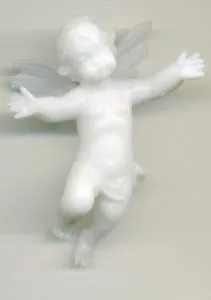 Miniatures - Cherub White Plastic, 60mm High x 50mm Wide (MW02)