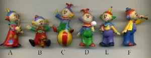 Miniatures- Colourful Clown, 50mm High (5cm High) (CLOWNC2)