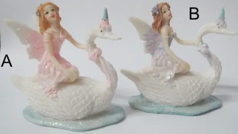 Miniatures Fairy & Swan, 70mm Wide x 65mm High (7cm Wide x 6.5cm High) (FAISW43)