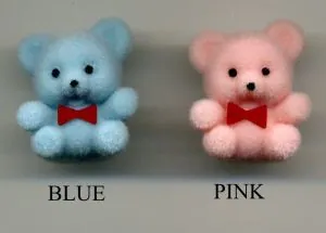 Miniatures - Flocked Baby Bear W/Bow Tie, 30mm High (BAB13)