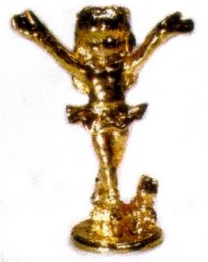Miniatures Girl/Dog Gold Plated, 50mm High (CL12GP)