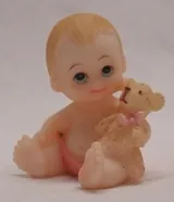 Miniatures Girl Holding Bear, 40mm High x 30mm Wide (GHB980)