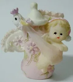 Miniatures Girl On Bottle W/Swan, 70mm High x 60 Wide (BBS-G)
