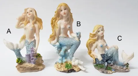 Miniatures - Mermaid on Coral, 80mm High (8.0cm High ) (MERPX)