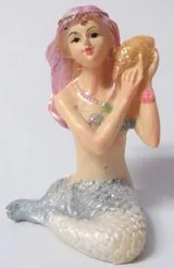 Miniatures - Mermaid Sitting W/Shell A, 60mm High (6cm High) (MERSITA)