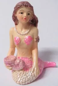 Miniatures - Mermaid Sitting W/Shell C, 60mm High (6cm High) (MERSITC)