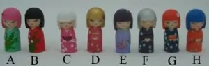 Miniatures -Mini Japanese Doll, 30mm High (3cm High) (MINJAP)
