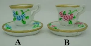 Miniatures - Mini Tea Cups /TeaPots, 30-40mm Wide x 20-25mm High (MINTEA)