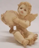 Miniatures Musician Angels Tamborine D, 50mm High x 50-55mm Wide (MAN1142D)