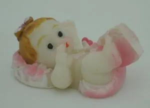 Miniatures - Newborn Baby Girl, 35mm High x 20mm Wide (3.5cm High 2cm Wide) (BAB24)
