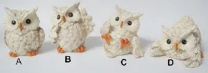 Miniatures - Owls, 40mm High (4cm High) (MA07)