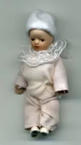 Miniatures - Porcelain Baby Girl, 75mm Length (BAB18)