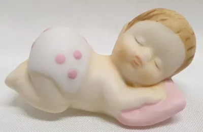 Miniatures -Porcelain Baby Girl Sleeping, 40mm Length (BAB20)