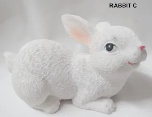 Miniatures Rabbit White C (Life Like), 65mm High (6.5cm High) approximately 100mm (10cm Long) (RAB13C)