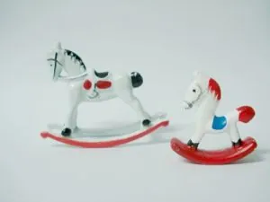 Miniatures - Rocking Horse 2 piece set, 35mm High Small one (3.5cm High) (BAB29)