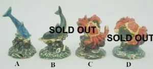 Miniatures - Sea Life W/Gold Finish, 40mm - 55mm High (4cm-5cm High) (SEALA)