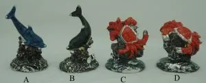 Miniatures - Sea Life W/Silver Finish, 40-55mm High (4-5cm High) (SEALAS)