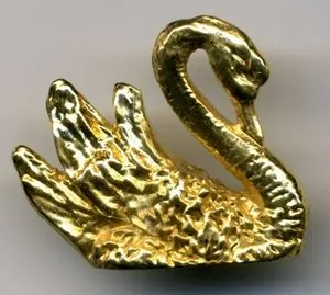 Miniatures Swan Large Gold Plated, 30m High (CL13GP)