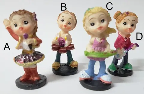 Miniatures Trendy Musical Girls, 50mm-High (5cm High) (GIRLTRM)