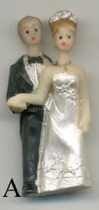 Miniatures - Wedding Couple 60mm, 60mm High (6cm High) (MW05)