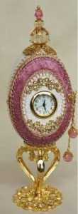 Mother Clock Egg: decorated goose egg design