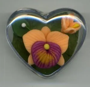 Orchid Soap With Heart Container, 50mm Wide x 40mm (GFT09)