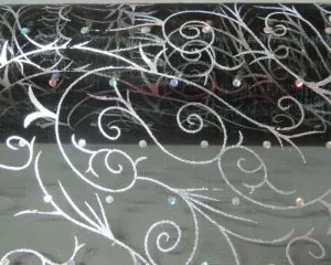 Organza Glitter Black, Approximately 48cm Wide (480mm) (ORGBLK)