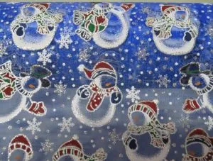 Organza Glitter Christmas Blue, Approximately 48cm Wide (480mm) (ORGCHB)