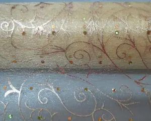 Organza Glitter Gold, Approximately 48cm Wide (480mm) (ORGGOL)