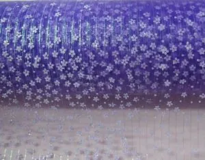 Organza Glitter Lavender With Daisy, Approximately 48cm Wide (480mm) (ORGLAVD)