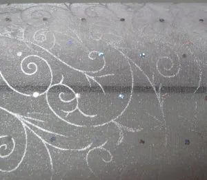 Organza Glitter White, Approximately 48cm Wide (480mm) (ORGWH)