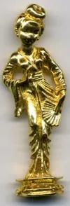 Oriental Lady Gold Plated, 70mm High (M53)